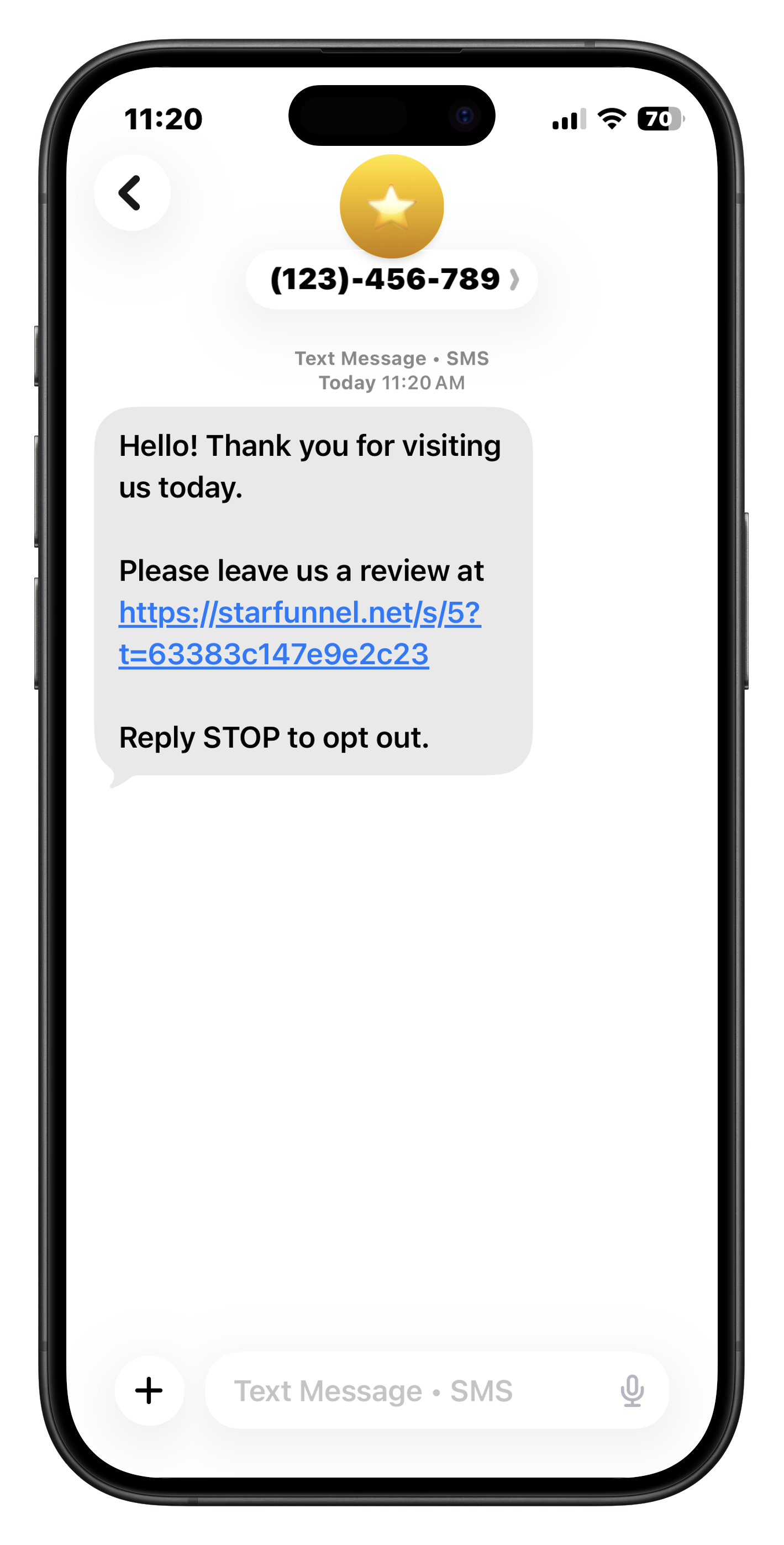 iPhone iMessage mockup